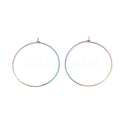 Ion Plating(IP) 316 Surgical Stainless Steel Hoop Earrings Findings STAS-F149-32M-B-1