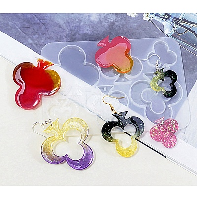 DIY Playing Card Theme Pendants Silicone Molds DIY-C076-01D-1