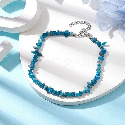 Natural Gemstone Beads Anklets AJEW-AN00583-01-1