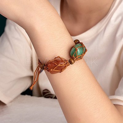 4Pcs Nylon Braided Bracelet BJEW-SZ0002-48B-1