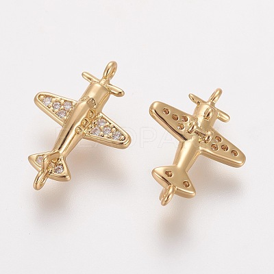 Brass Cubic Zirconia Links ZIRC-E162-01G-1