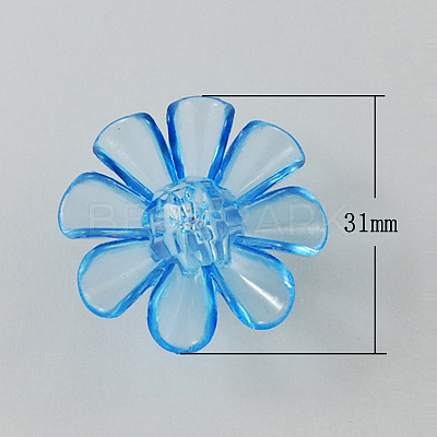 Garment Findings Transparent Acrylic Flower Sewing Shank Buttons TACR-R18-M-1
