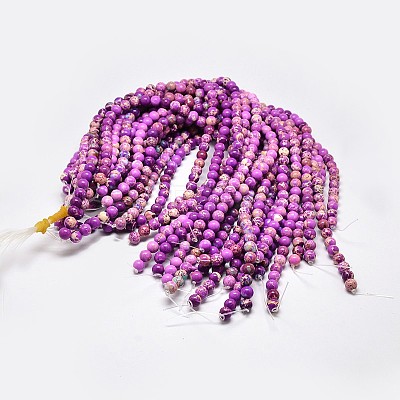 Natural Imperial Jasper Beads Strands G-I122-4mm-07-1