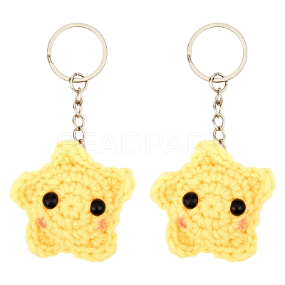 Polyester Keychains KEYC-WH0034-58-1