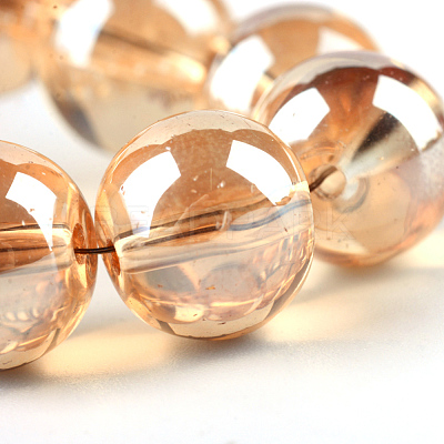 Electroplate Glass Beads Strands EGLA-Q062-8mm-A12-1