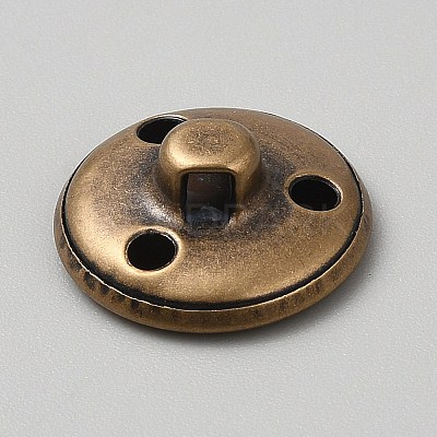 1-Hole Alloy Shank Buttons BUTT-WH0031-38G-1