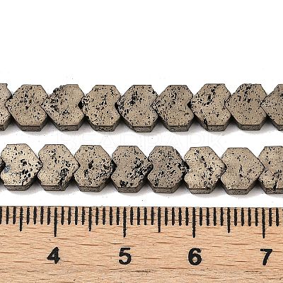 Electroplated Natural Lava Rock Beads Strands G-K388-04B-08-1