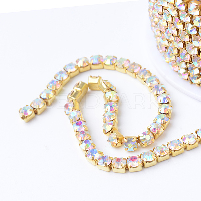 Brass Rhinestone Strass Chains CHC-T001-SS8-02C-1
