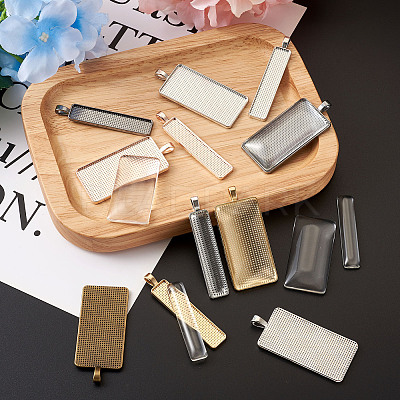 DIY Rectangular Pendant Making Kits DIY-TA0008-91-1