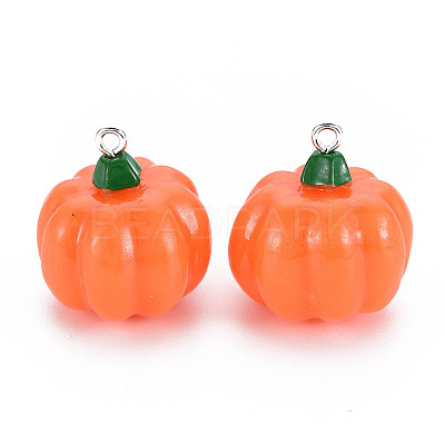 Autumn Theme Opaque Resin Pendants LS-X-RESI-S356-079-1