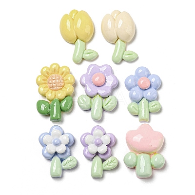Opaque Resin Decoden Cabochons RESI-F052-B06-1