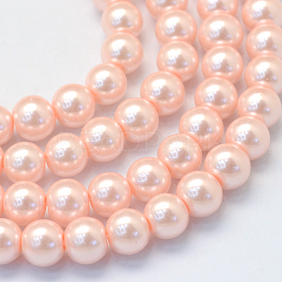 Baking Paint Pearlized Glass Pearl Round Bead Strands HY-Q003-12mm-05-1