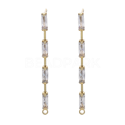 Brass Clear Cubic Zirconia Stud Earring Findings LS-KK-N232-13-NF-1
