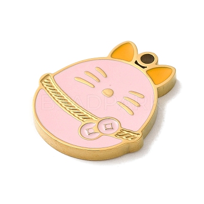 Ion Plating(IP) 304 Stainless Steel Enamel Pendants STAS-Q301-14G-1