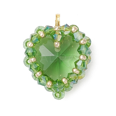 Brass Glass Pendants PALLOY-MZ00981-02-1