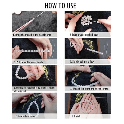 Steel Beading Needles with Hook for Bead Spinner X-TOOL-C009-01B-01-1