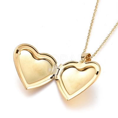 Heart Locket Pendant 304 Stainless Steel Jewelry Sets SJEW-M097-05G-1