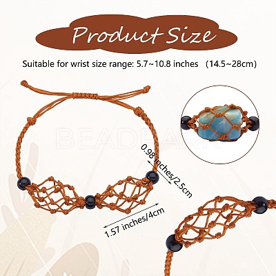 Adjustable Braided Nylon Cord Macrame Pouch Bracelet Making AJEW-SW00013-04-1