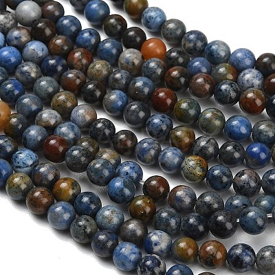 Natural Dumortierite Beads Strands G-F826-A01-6mm-1