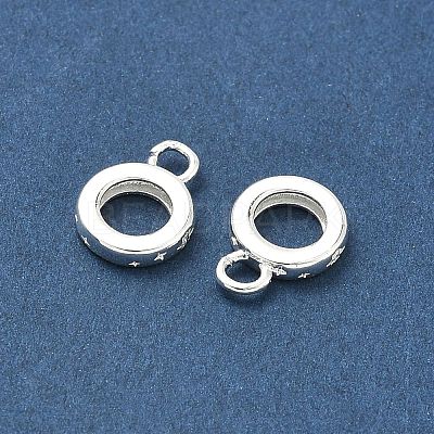 Brass Micro Pave Clear Cubic Zirconia Tube Bails KK-H532-42S-1