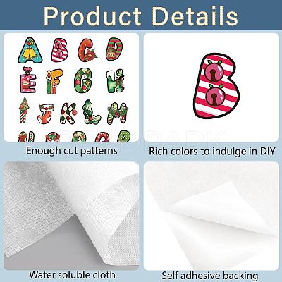 4 Sets 4 Style Christmas & Halloween Cloth Water-soluble Embroidery Aid Drawing Sketch AJEW-WH20039-001-1