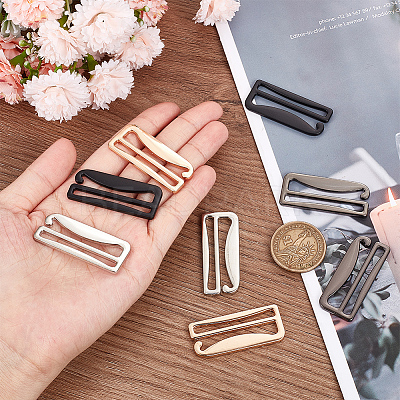 8Pcs 4 Colors Zinc Alloy Underwear Strap Buckles FIND-OC0003-08D-1
