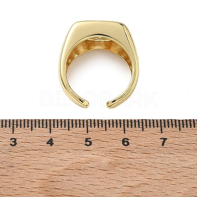 Brass Micro Pave Cubic Zirconia Cuff Open Rings for Women RJEW-L343-06G-1