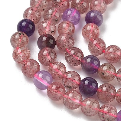Natural Auralite Beads Strands G-Z139-A01-6mm-1