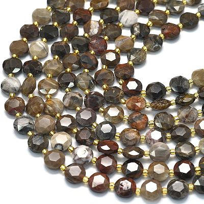 Natural Petrified Wood Beads Strands G-C116-A135-01-1