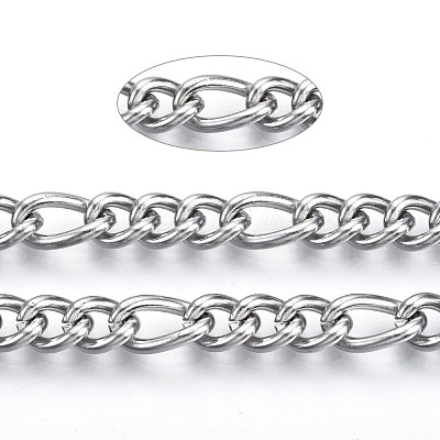 Tarnish Resistant 304 Stainless Steel Curb Chains CHS-N001-05P-1