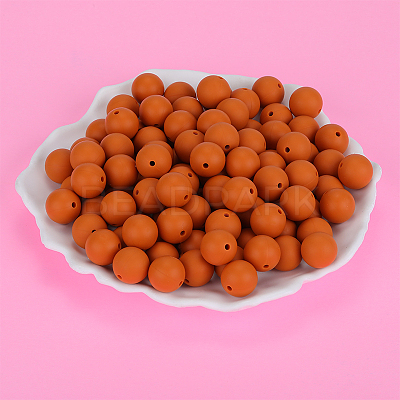 Round Silicone Focal Beads SI-JX0046A-73-1