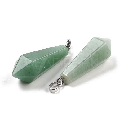 Natural Green Aventurine Pointed Pendants G-I314-02P-24-1