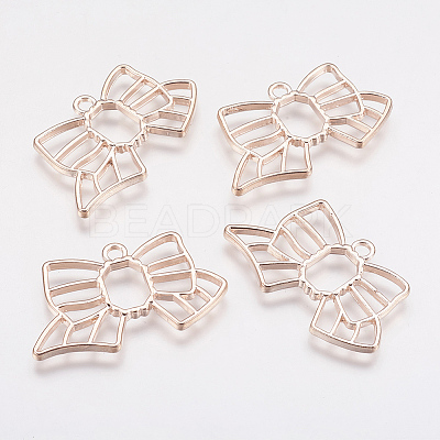 Alloy Open Back Bezel Pendants PALLOY-P166-28RG-1