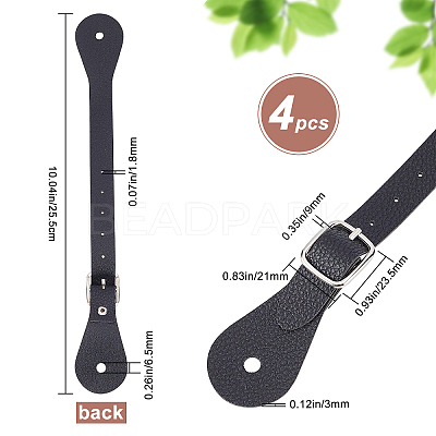 4Pcs PU Leather Spur Straps AJEW-GF0005-27A-1