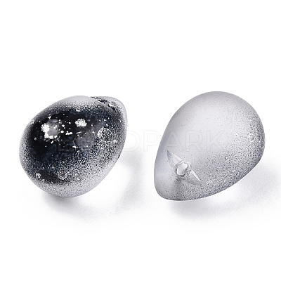 Two Tone Spray Painted Glass Charms GLAA-T016-37-E01-1