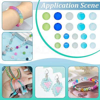350Pcs 10 Styles Baking Paint Transparent Glass Beads GLAA-PH0004-60-1