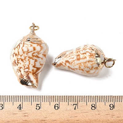 Electroplate Spiral Shell Pendants BSHE-L036-43-1