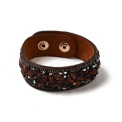Faux Suede Snap Cord Bracelet LS-BJEW-F428-07-1