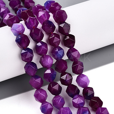 Dyed Natural White Jade Beads Strands X-G-T139-8mm-45L-1