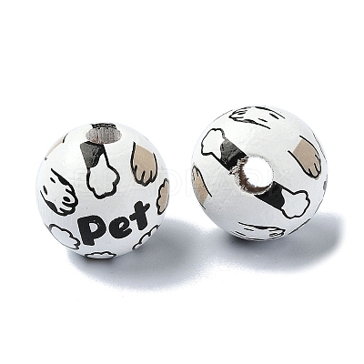 Pet Theme Wood Large Hole European Beads WOOD-D027-03B-1