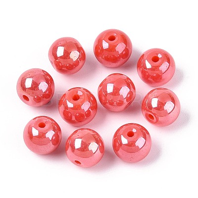 Electroplate Round Glass Beads Strands EGLA-T029-07H-1