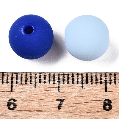 Rubberized Style Imitated Silicone Acrylic Beads MACR-T048-01C-08-1