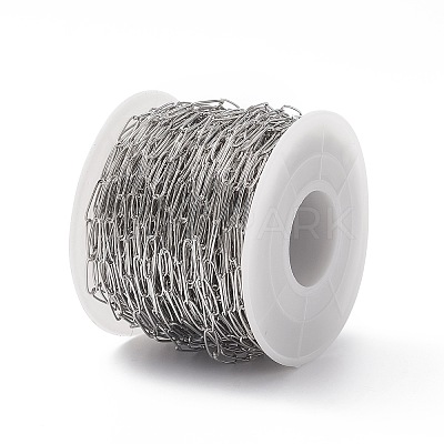Tarnish Resistant 304 Stainless Steel Paperclip Chains CHS-F010-01C-P-1