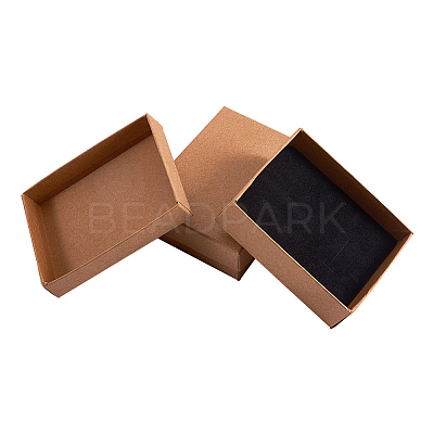 Kraft Cotton Filled Cardboard Paper Jewelry Set Boxes CBOX-R036-11A-1