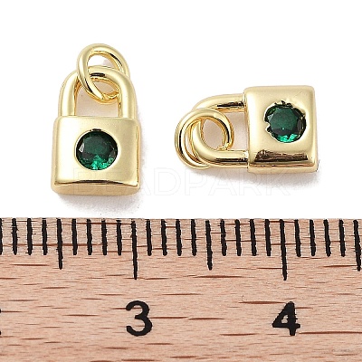 Brass Micro Pave Cubic Zirconia Charms KK-C051-13G-02-1