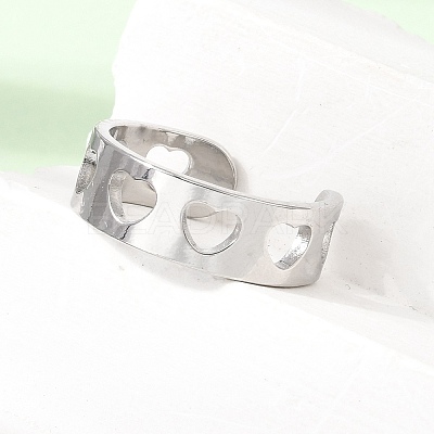 304 Stainless Steel Cuff Open Rings for Women SA-CBA82C8-20P-1