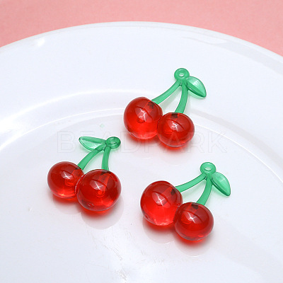 Transparent Resin Imitation Fruit Pendants INS-PW0001-02B-01-1