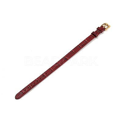 Leather Textured Bracelet Straps Slide Wristbands for Slide Charms AJEW-K232-01G-1