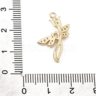 Brass Micro Pave Clear Cubic Zirconia Pendants CU-CBA3D76-04G-1