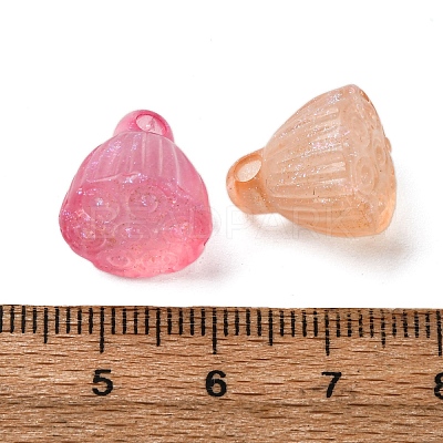 Opaque Luminous Glitter Powder Acrylic Pendants OACR-G052-12A-1